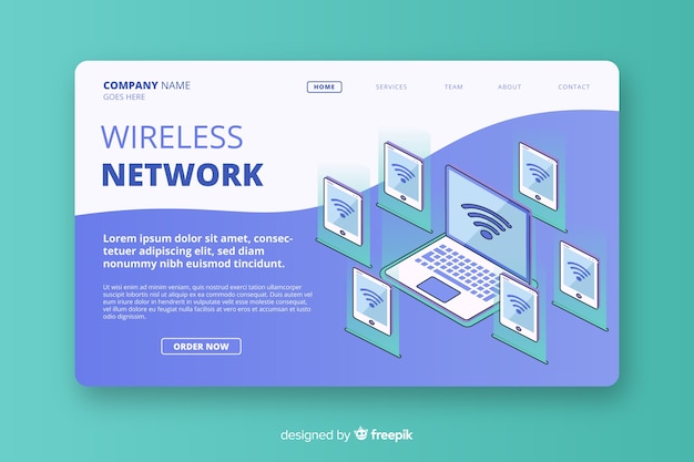 Landing page de redes inalámbricas