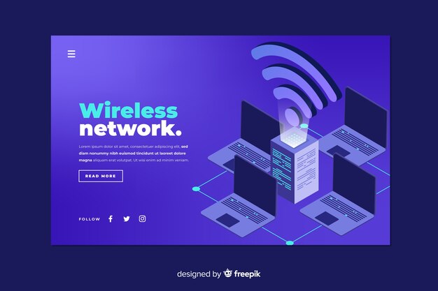 Landing page de redes inalámbricas
