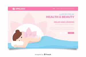 Vector gratuito landing page de spa con una mujer