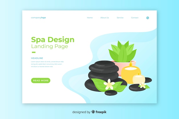 Vector gratuito landing page de spa