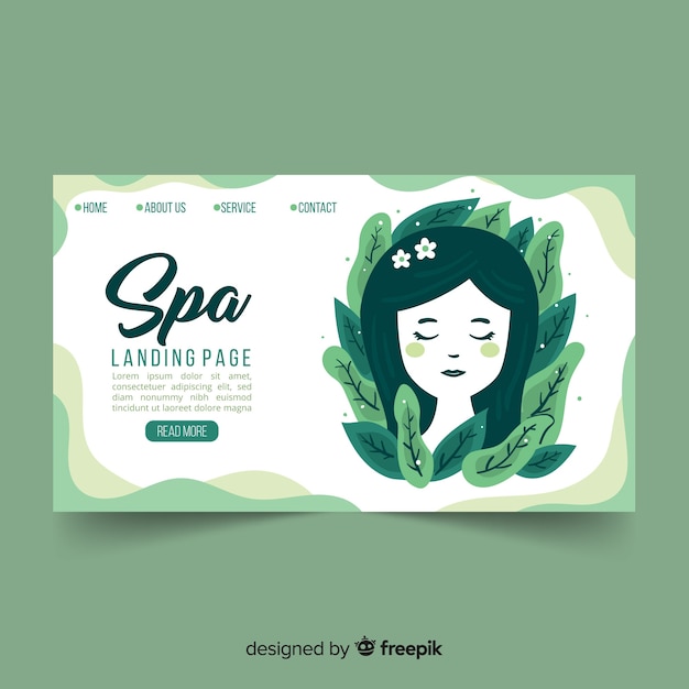 Vector gratuito landing page de spa