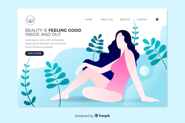 Vector gratuito landing page de spa