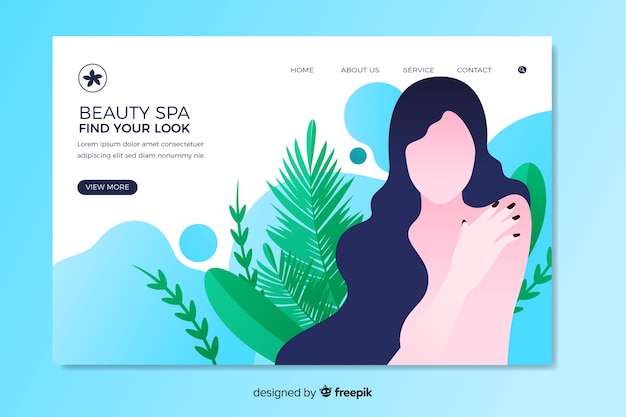 Vector gratuito landing page de spa