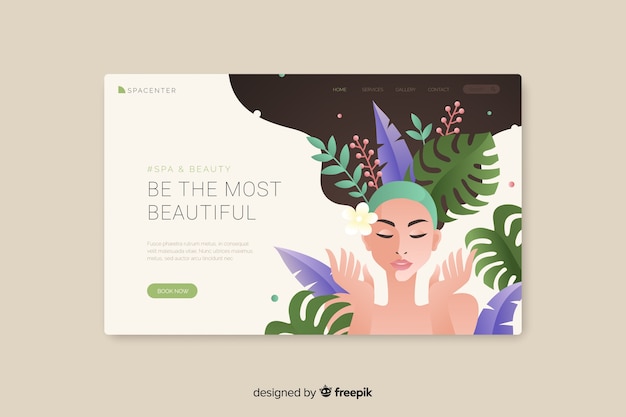 Vector gratuito landing page de spa