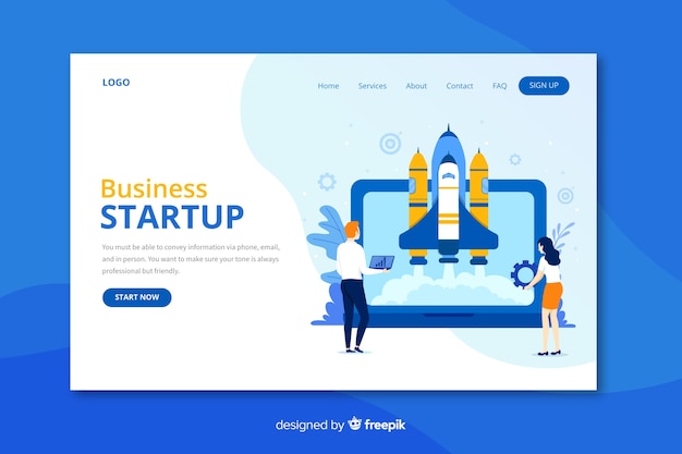 Vector gratuito landing page de startup