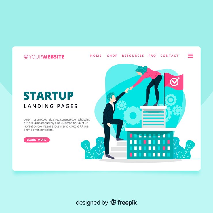 Vector gratuito landing page startup