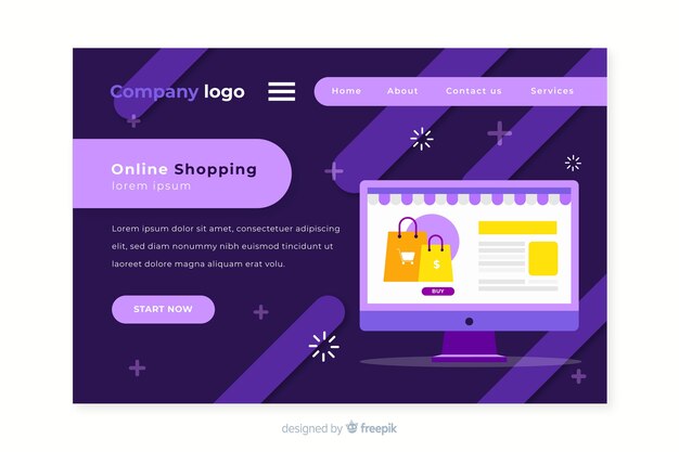 Vector gratuito landing page para tienda online