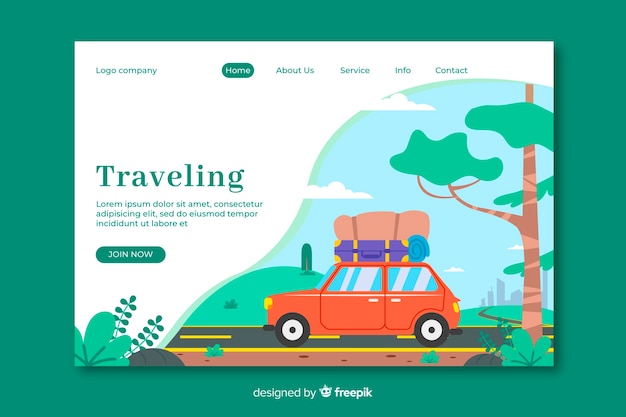 Vector gratuito landing page de viaje