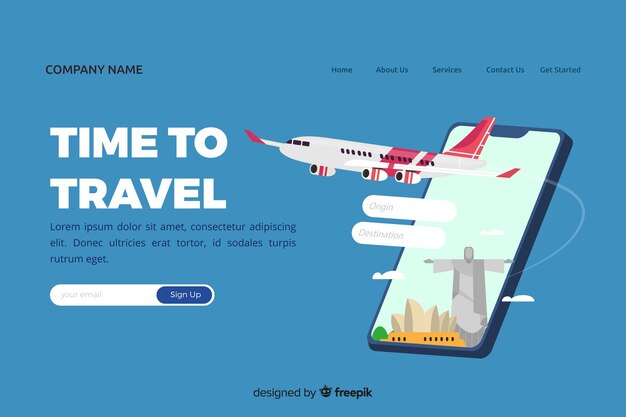 Landing page de viaje