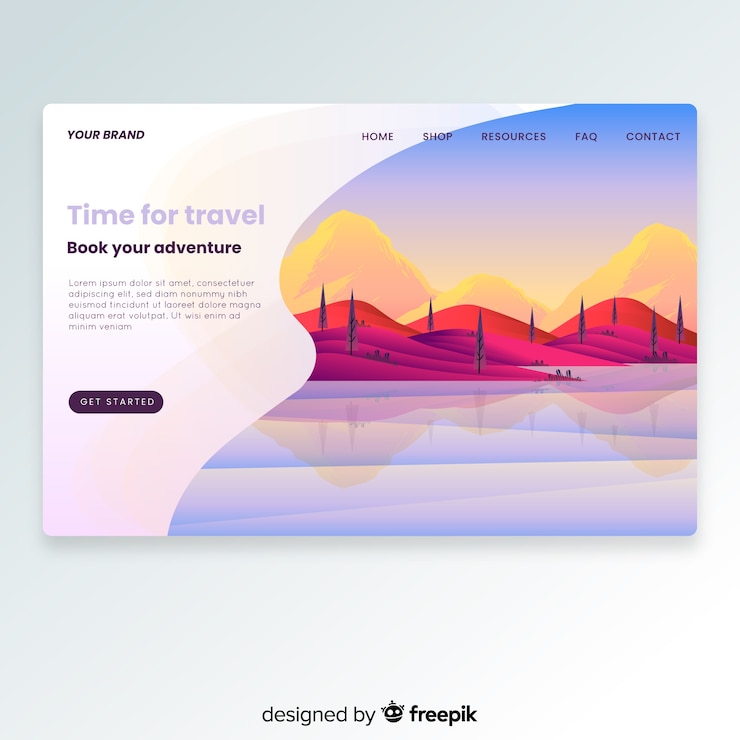 Vector gratuito landing page de viaje