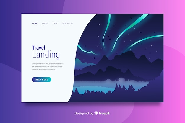 Vector gratuito landing page de viaje