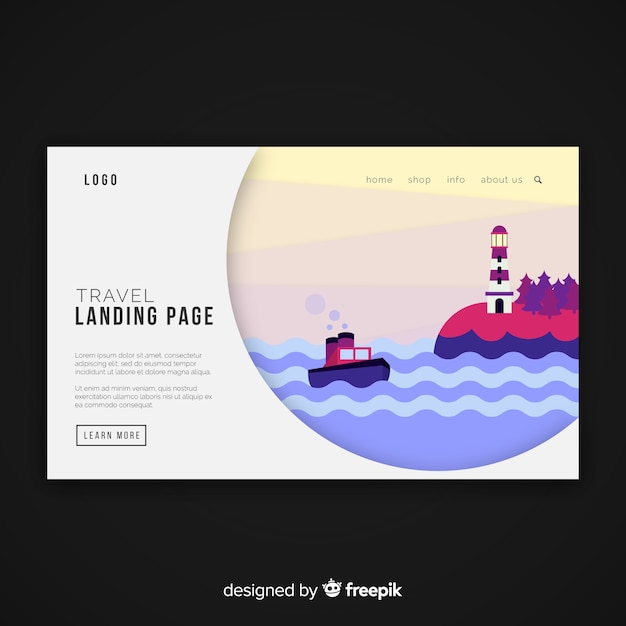 Vector gratuito landing page de viajes