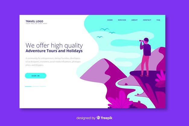 Landing page de viajes
