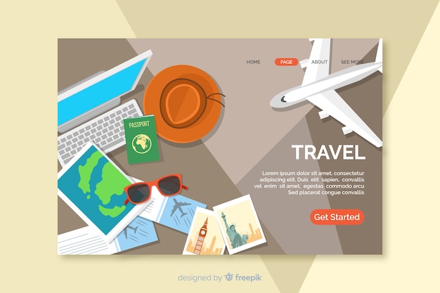 Vector gratuito landing page de viajes