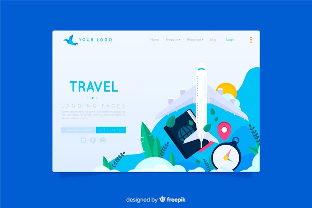 Landing page de viajes