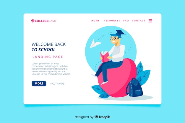 Landing page de la vuelta al cole