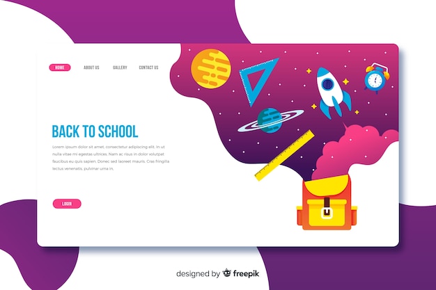 Vector gratuito landing page de la vuelta al cole