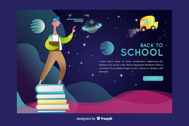 Vector gratuito landing page de la vuelta al cole