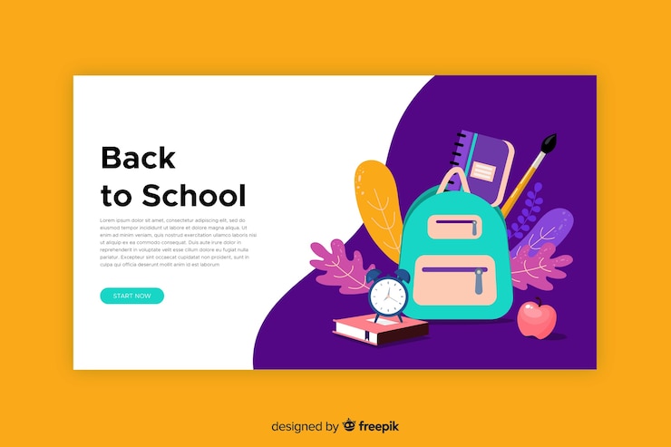Vector gratuito landing page de la vuelta al cole