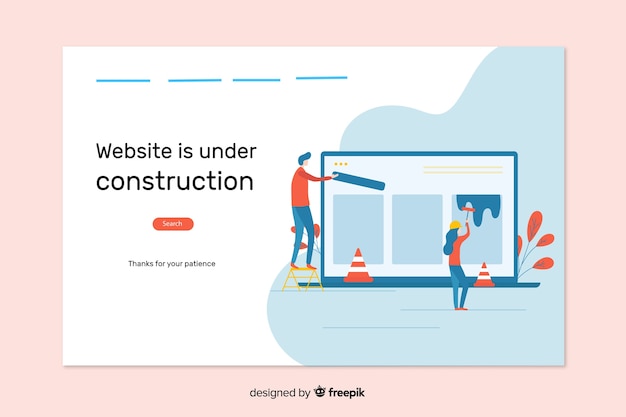 Vector gratuito landing page web en construcción