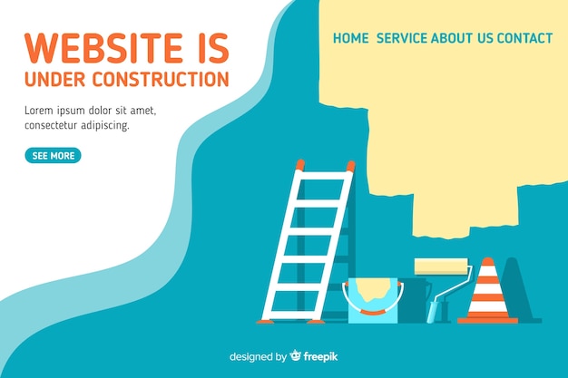 Vector gratuito landing page web en construcción