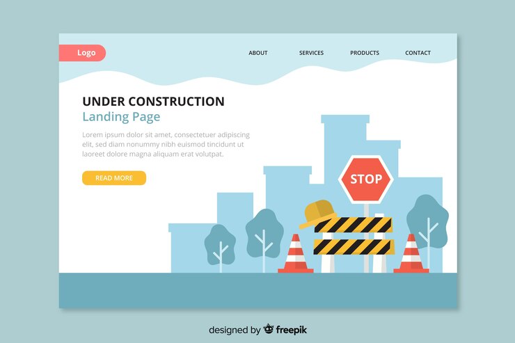 Vector gratuito landing page web en construcción