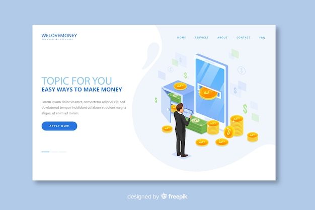 Vector gratuito landing pages de ahorro