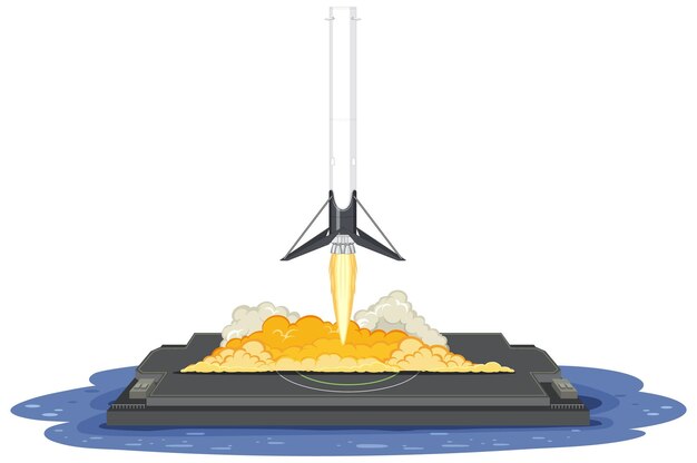 Vector gratuito lanzamiento de cohetes al espacio