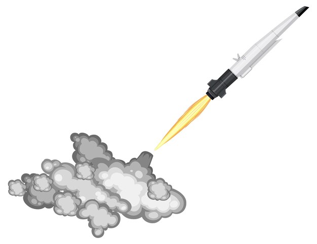 Lanzamiento de misil hipersónico con rastro de humo