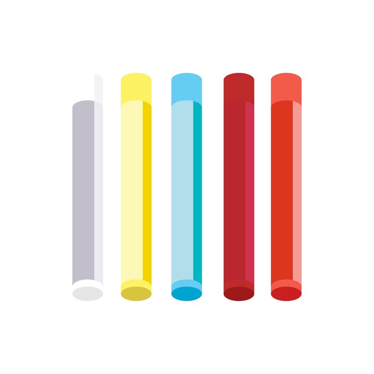 Vector gratuito lápices de colores de colores aislados sobre fondo blanco