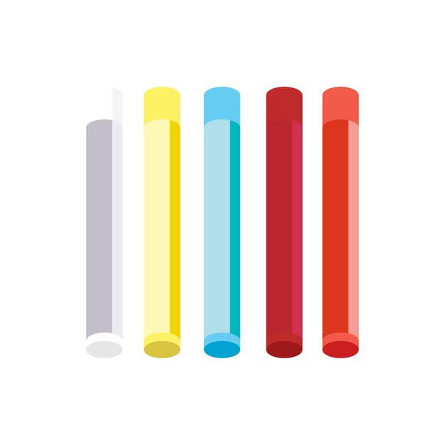 Lápices de colores de colores aislados sobre fondo blanco