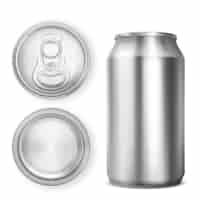 Vector gratuito lata de aluminio para refresco o cerveza.