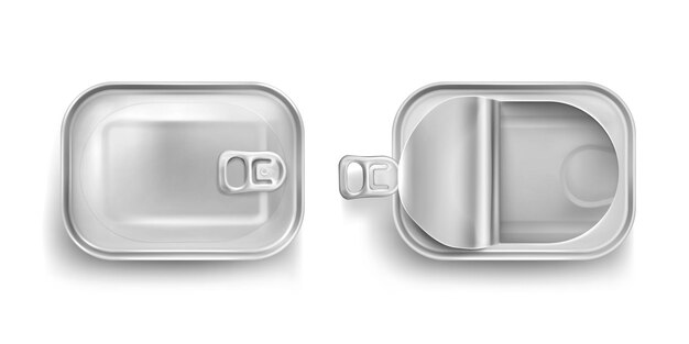 Lata de aluminio para sardinas en vista superior