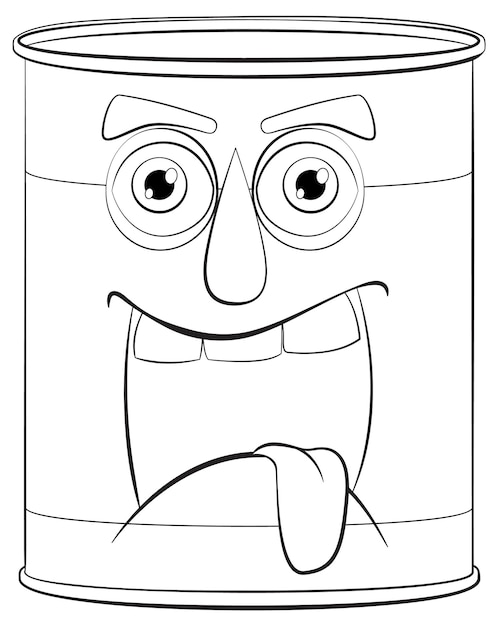 Vector gratuito la lata de dibujos animados feliz con una cara