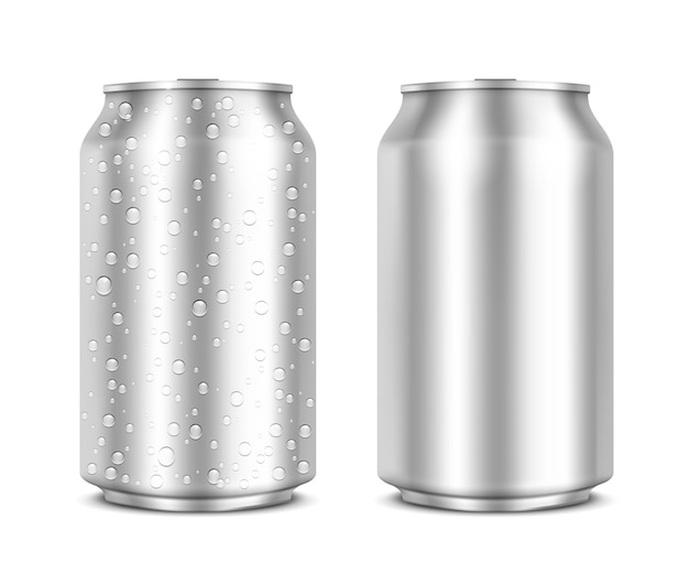 Vector gratuito latas de aluminio aisladas