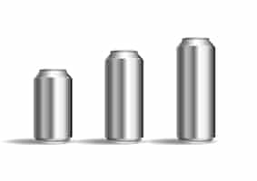 Vector gratuito latas de aluminio realistas