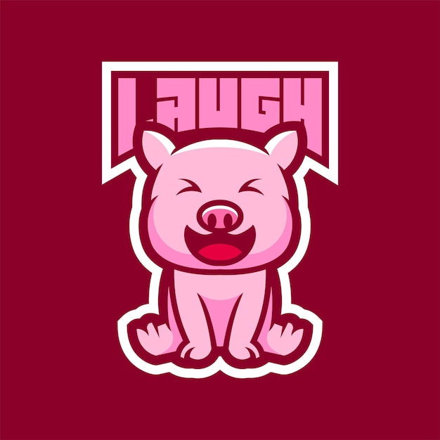 Vector gratuito laugh pig esport mascota vector logo