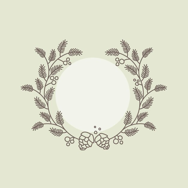 Laurel logo marco clipart, vector de ilustración botánica