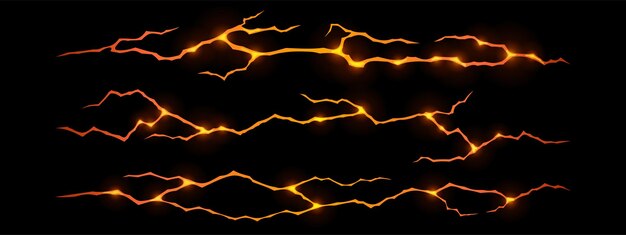 La lava en el suelo agrieta la textura del resplandor del magma del volcán