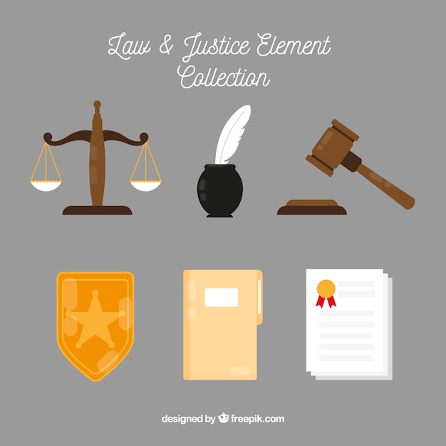 Vector gratuito law and justice element set