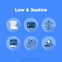 Vector gratuito law and justice element set