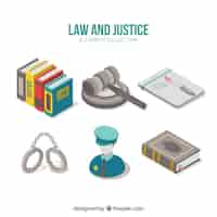 Vector gratuito law and justice element set