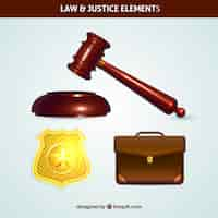 Vector gratuito law and justice element set