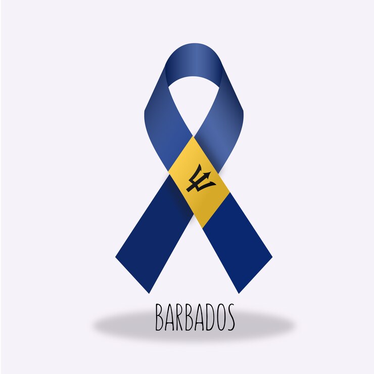 Vector gratuito lazo con diseño de la bandera de barbados