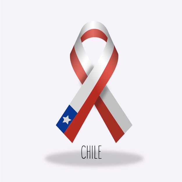 Lazo con diseño de la bandera de chile