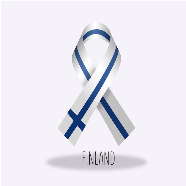 Vector gratuito lazo con diseño de la bandera de finlandia