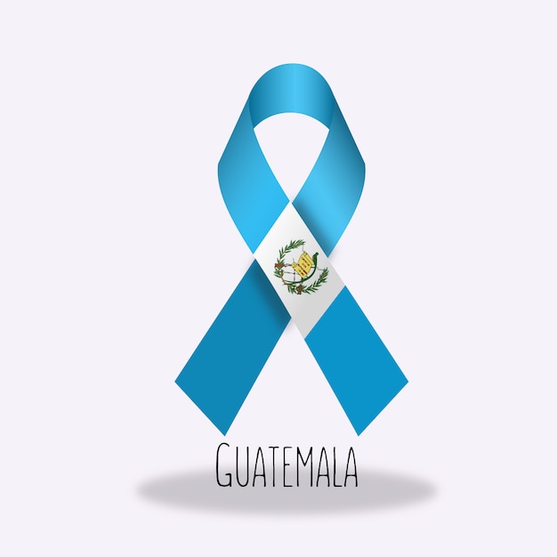 Vector gratuito lazo con diseño de la bandera de guatemala