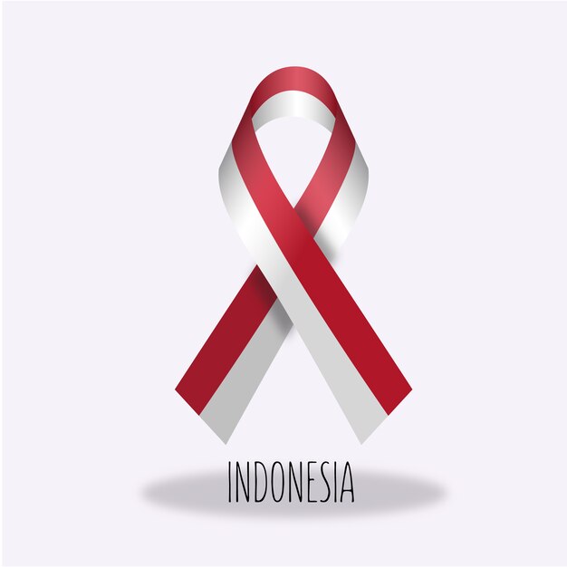 Lazo con diseño de la bandera de indonesia