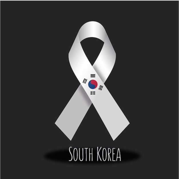 Vector gratuito lazo con diseño de bandera de korea del sur