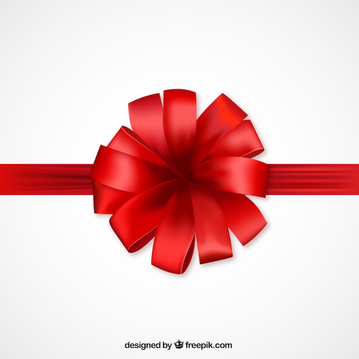 Vector gratuito lazo rojo para el presente